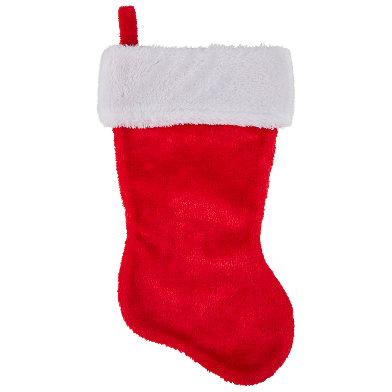 slide 1 of 2, December Home 19” Plush Red Stocking with White Cuff, 19 in