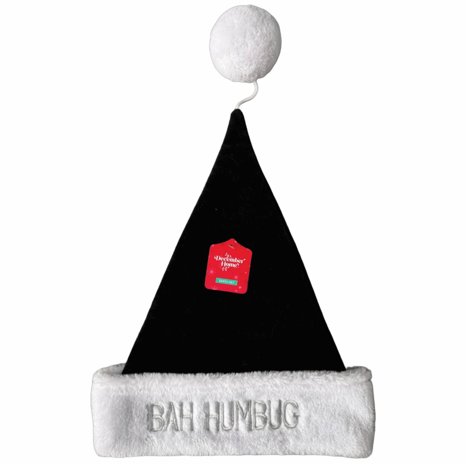 slide 2 of 4, December Home Santa Hat, Bah Humbug, Assortment Colors, 17 in