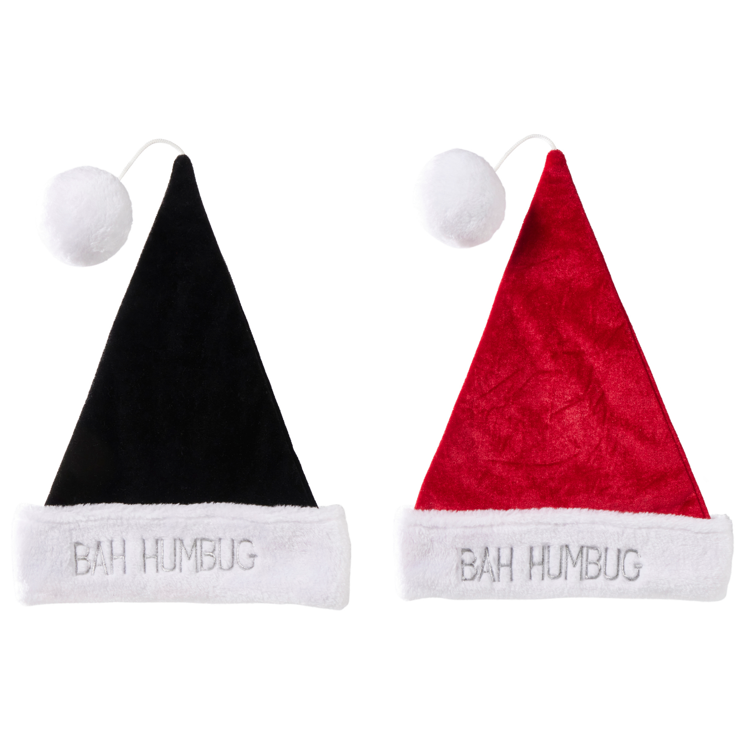 slide 1 of 4, December Home Santa Hat, Bah Humbug, Assortment Colors, 17 in