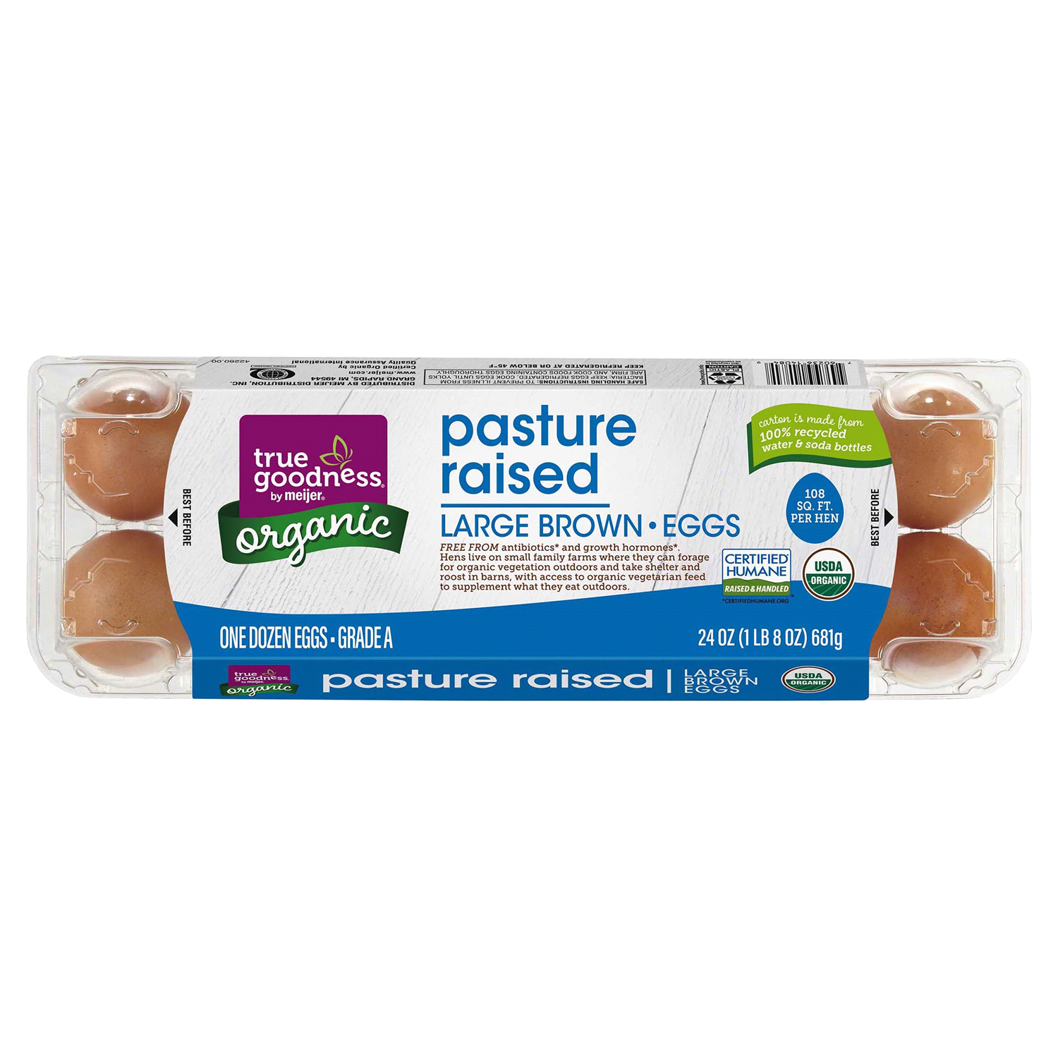 slide 5 of 5, True Goodness Organic Pasture Raised Eggs Dozen, 12 ct
