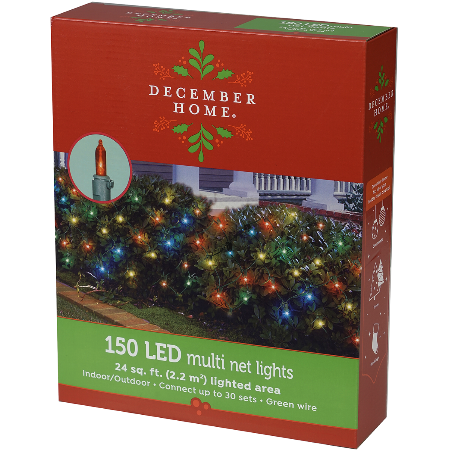 slide 2 of 2, December Home Net Light LED Incandescent Style Light Set Multi, 150 ct