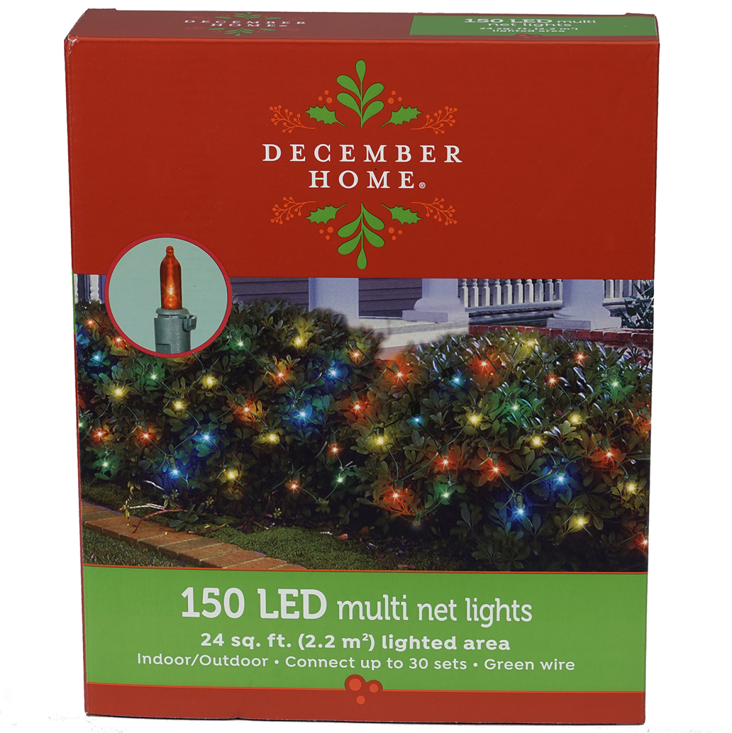 slide 1 of 2, December Home Net Light LED Incandescent Style Light Set Multi, 150 ct