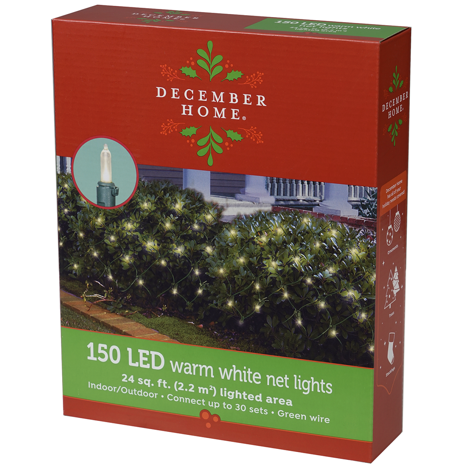 slide 2 of 2, December Home Net Light LED Incandescent Style Warm White Light Set, 150 ct
