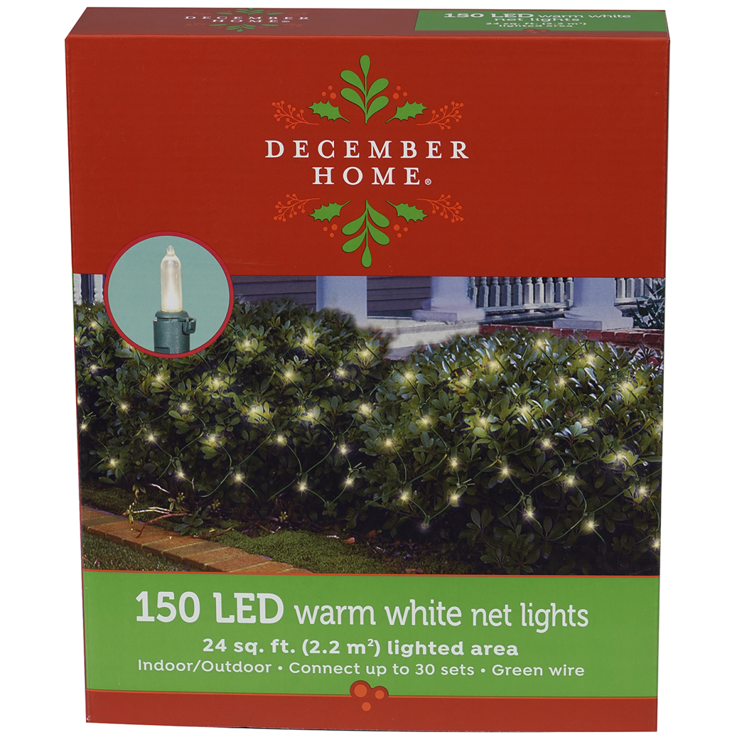 slide 1 of 2, December Home Net Light LED Incandescent Style Warm White Light Set, 150 ct