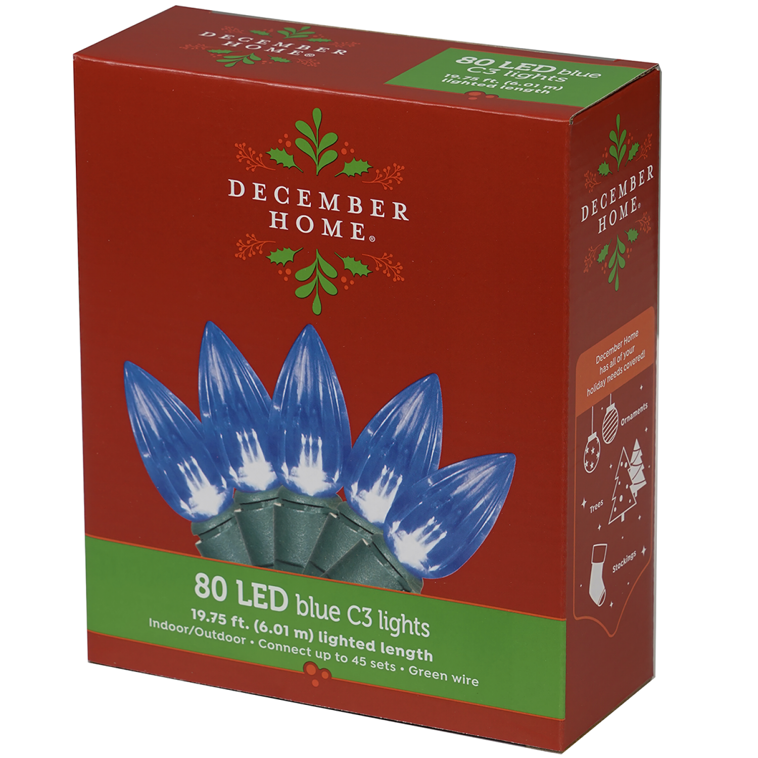 slide 2 of 2, December Home LED Vertical Cut Blue Light Set, 80 Count, 80 ct