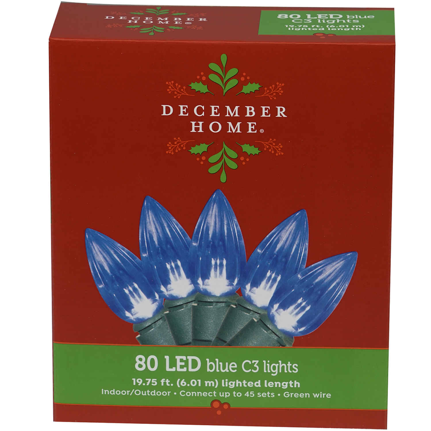 slide 1 of 2, December Home LED Vertical Cut Blue Light Set, 80 Count, 80 ct