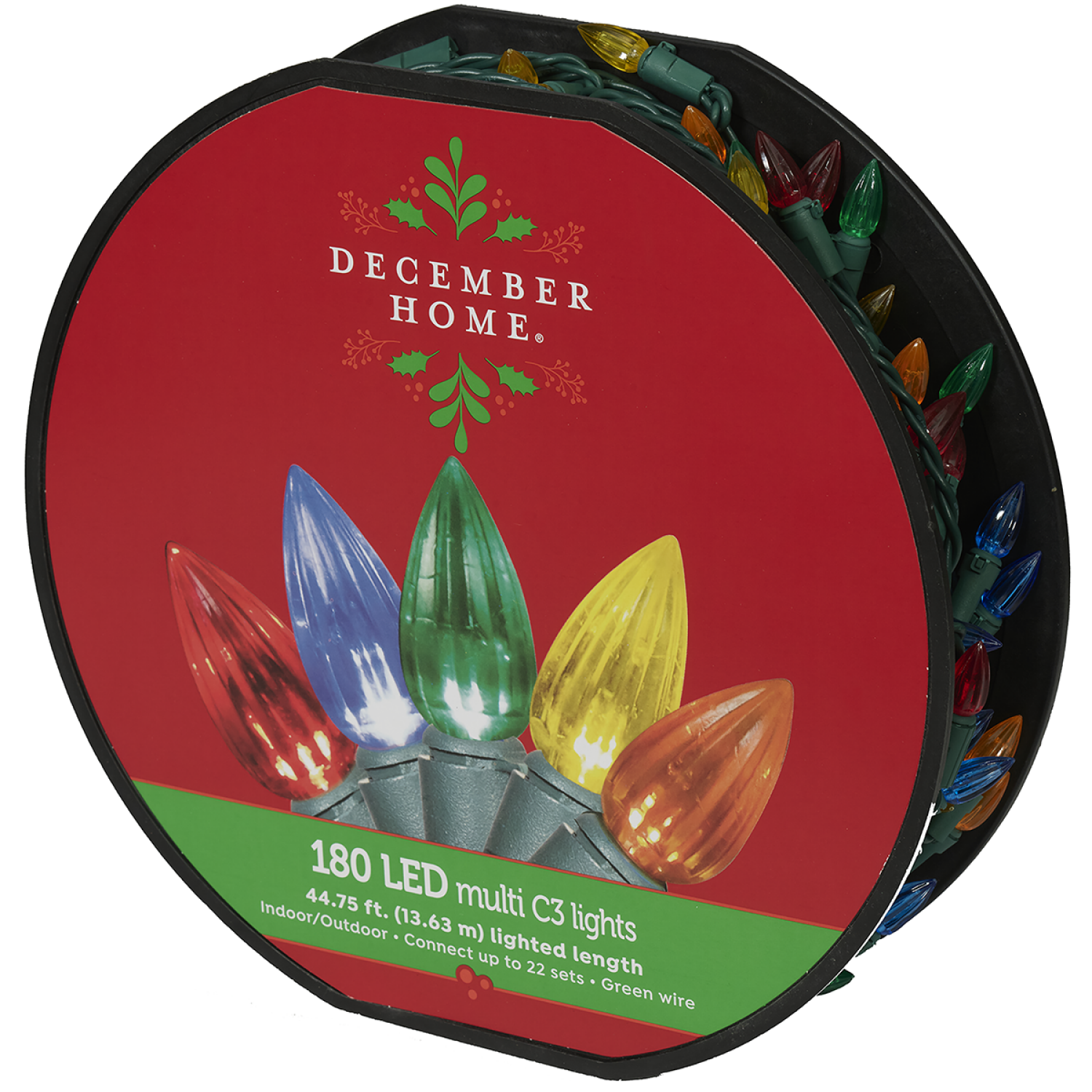 slide 2 of 2, December Home Light Spook LED Vertical Cut M3 Multi, 180 ct