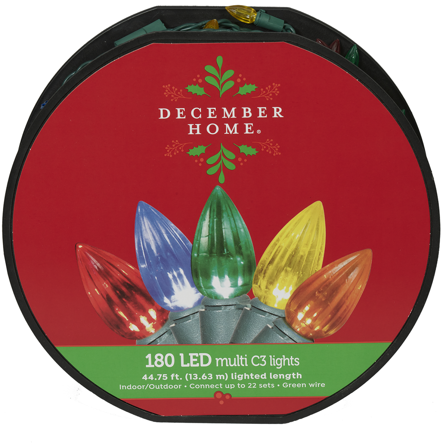 slide 1 of 2, December Home Light Spook LED Vertical Cut M3 Multi, 180 ct