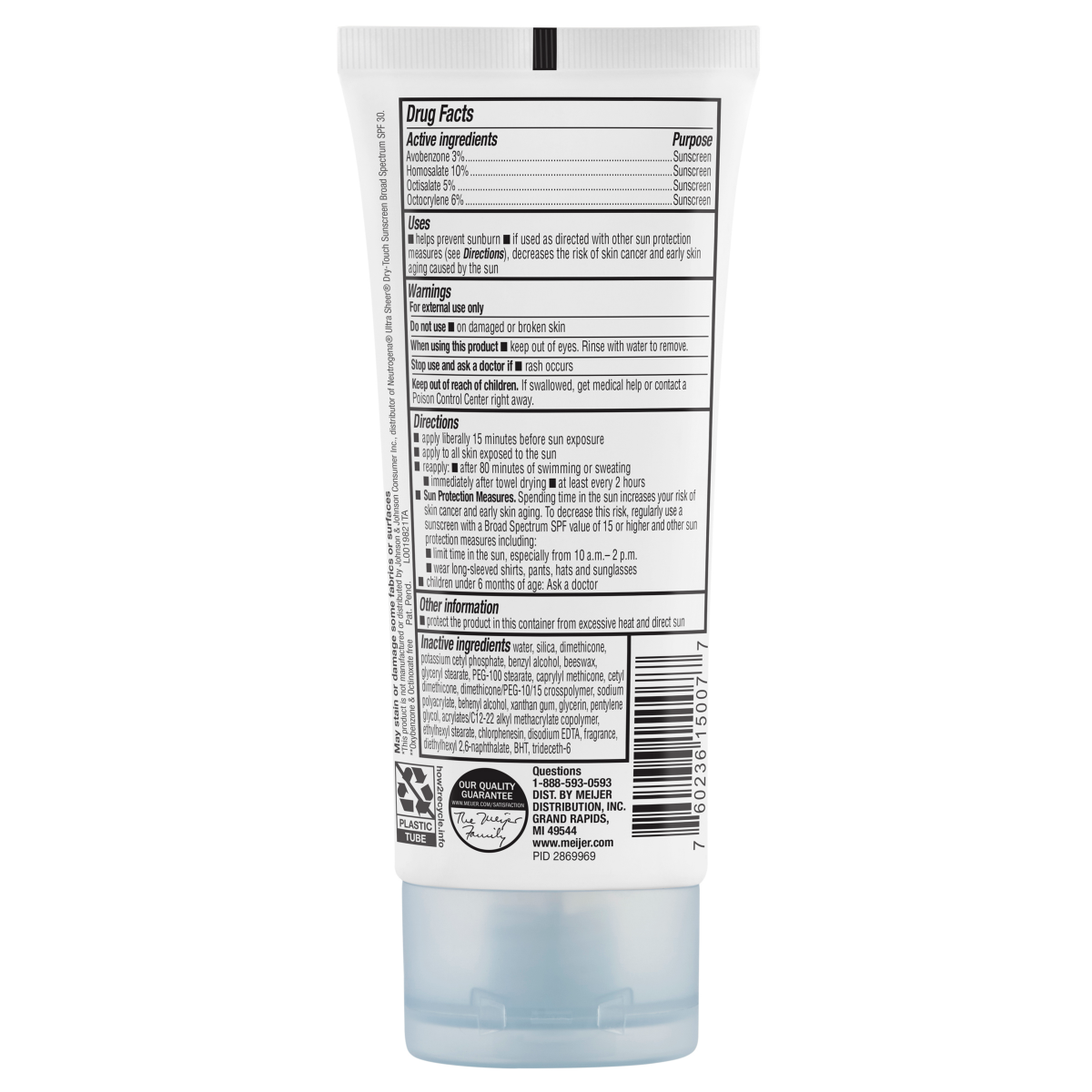 slide 2 of 2, Meijer Sheer Sunscreen Spf 30, 3 oz