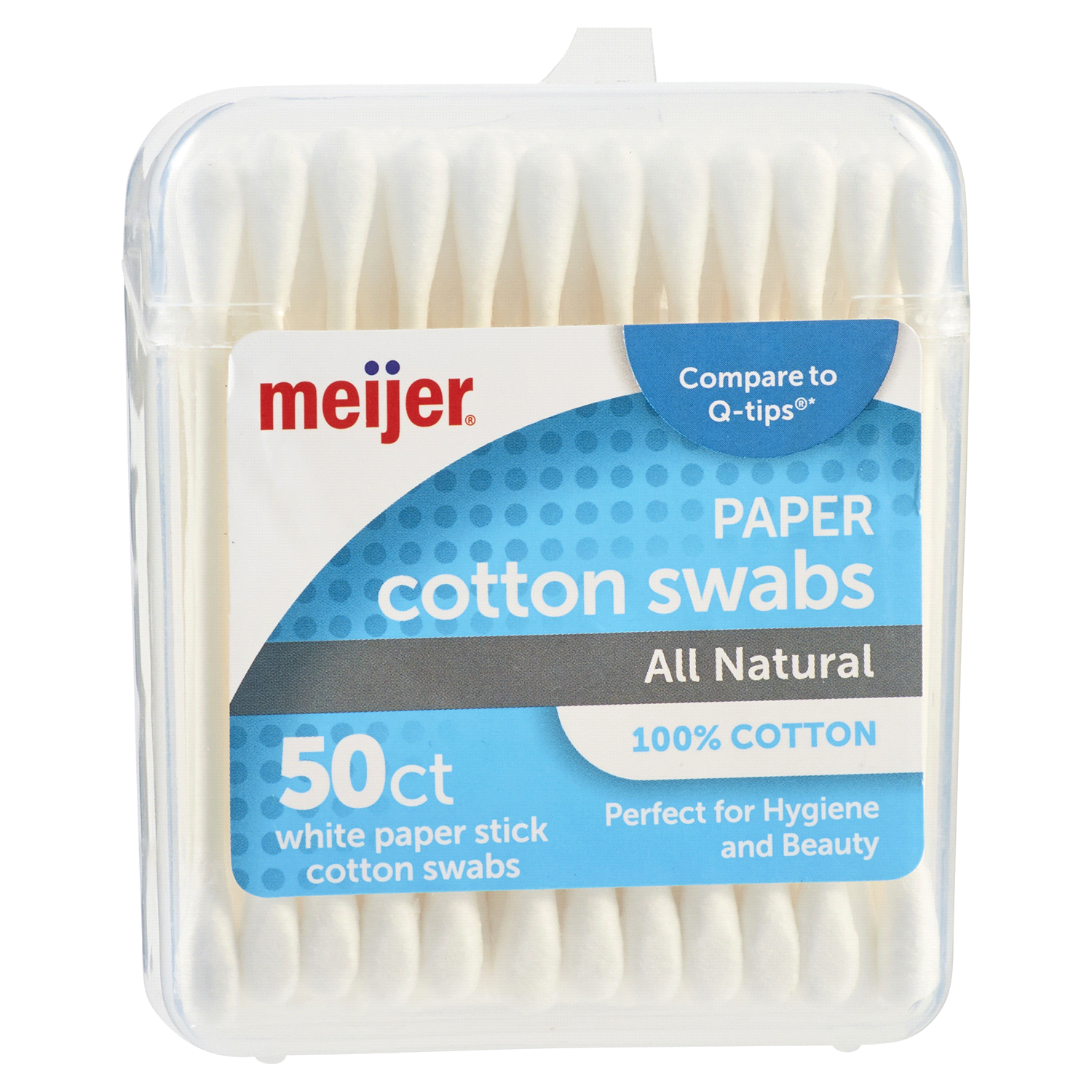 slide 4 of 5, Meijer Trial Cotton Swab nister, 50 ct