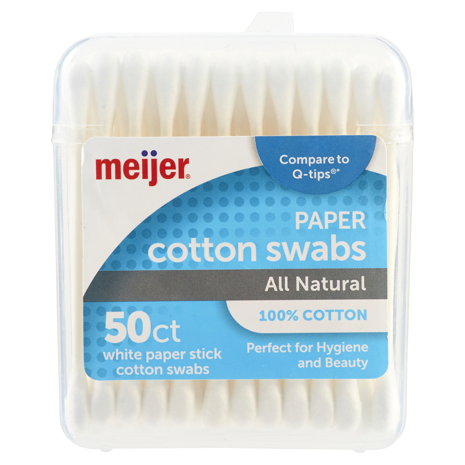 slide 1 of 5, Meijer Trial Cotton Swab nister, 50 ct