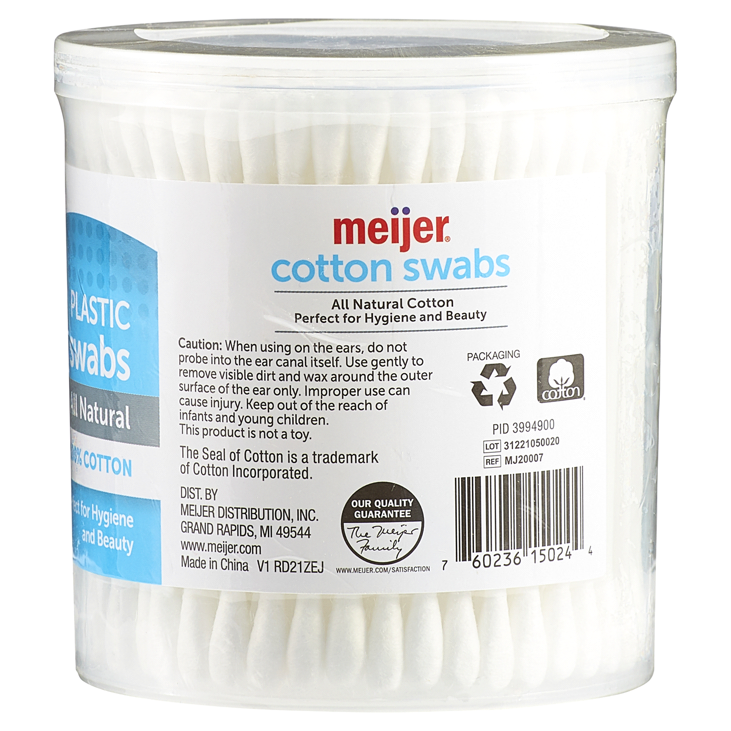 slide 2 of 5, Meijer Cotton Swabs, Plastic Storage Container, 200 ct