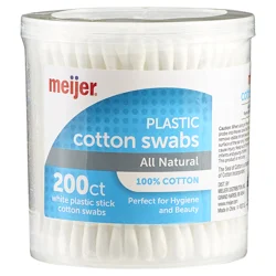 Meijer Cotton Swabs, Plastic Storage Container