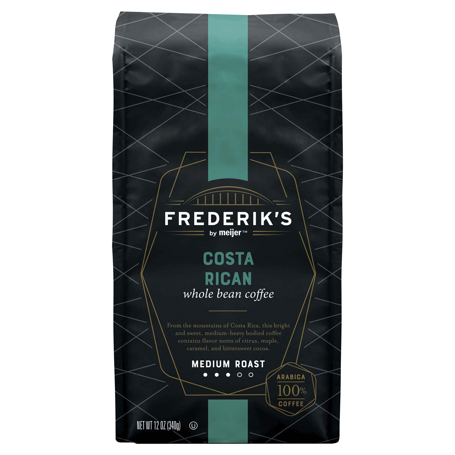 slide 1 of 3, FREDERIKS BY MEIJER Frederik’s by Meijer Costa Rican Whole Bean Coffee - 12 oz, 12 oz