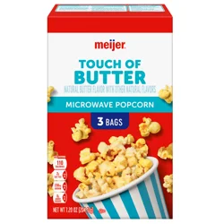 Meijer Touch of Butter Microwave Popcorn, 3 Bags, 7.2 oz