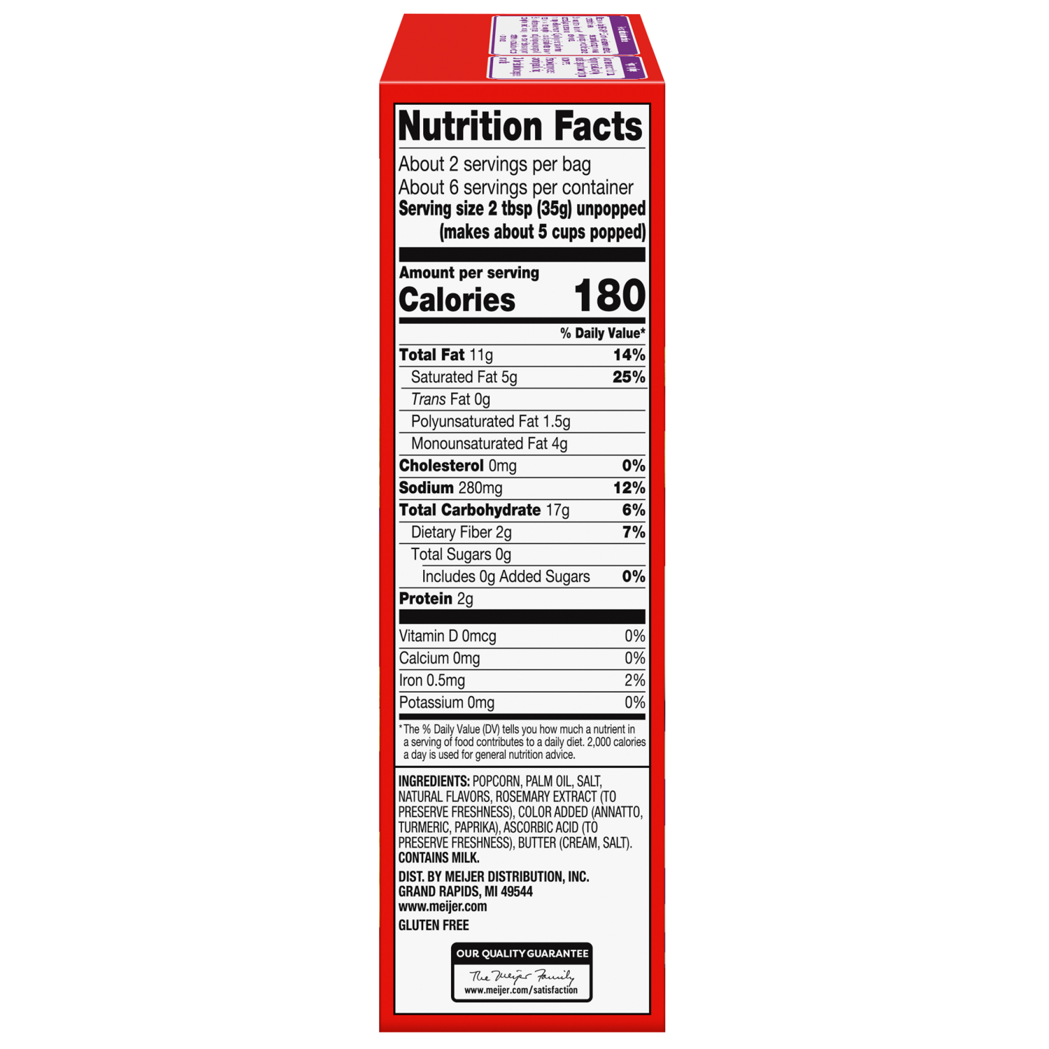 slide 3 of 5, Meijer Movie Theater Butter Microwave Popcorn, 3 Bags, 7.65 oz