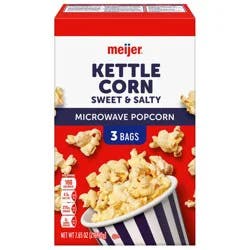Meijer Kettle Microwave Popcorn, 3 Count, 7.65 Oz