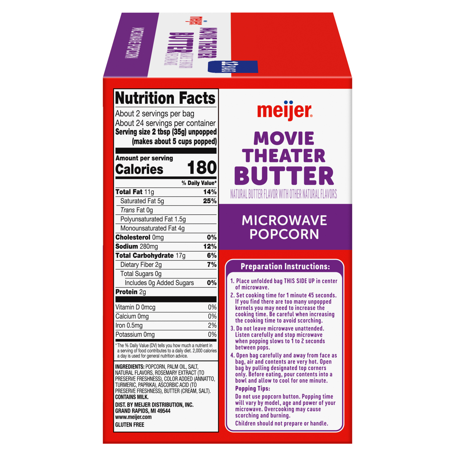 slide 3 of 5, Meijer Movie Theater Butter Microwave Popcorn, 12 ct; 30.6 oz