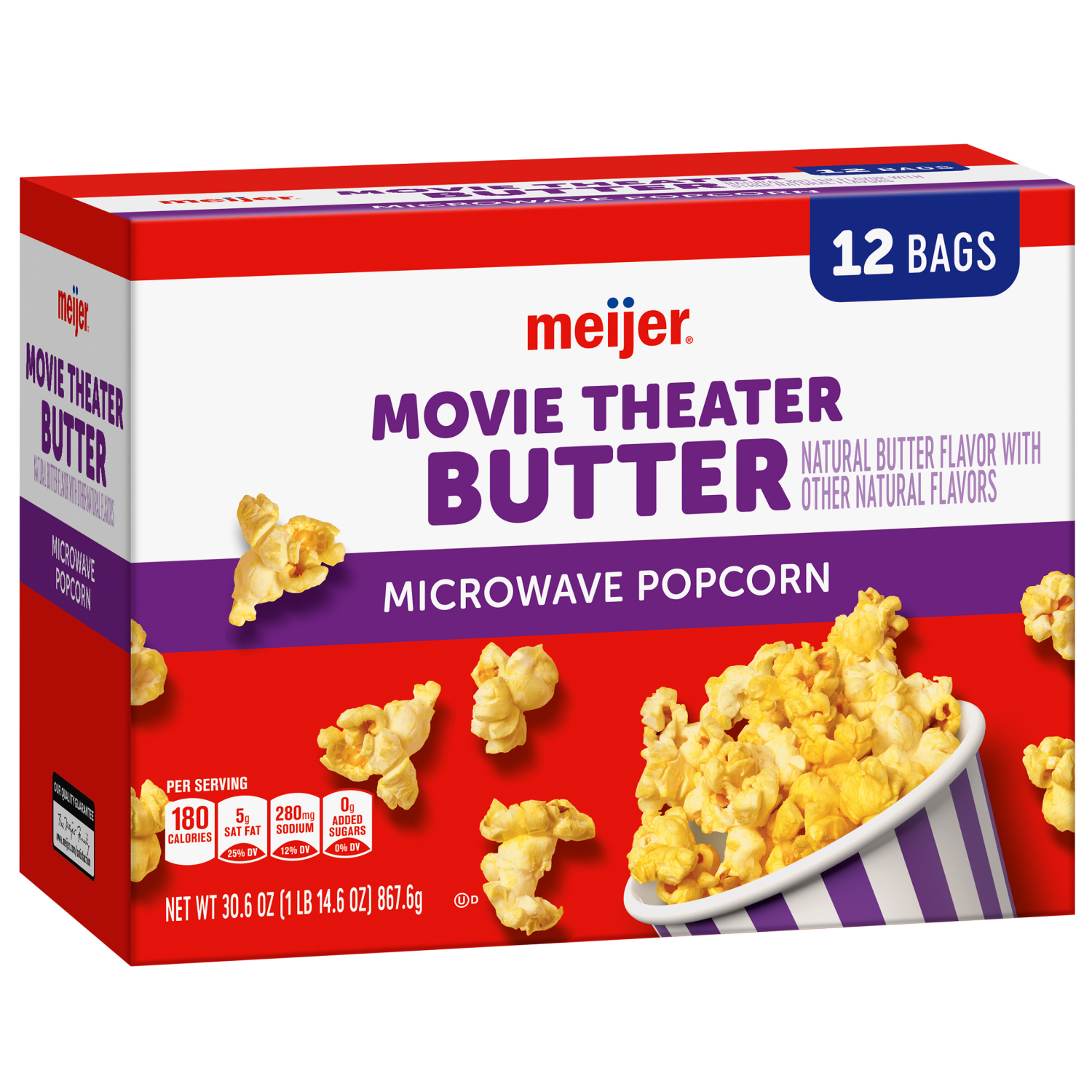slide 4 of 5, Meijer Movie Theater Butter Microwave Popcorn, 12 ct; 30.6 oz