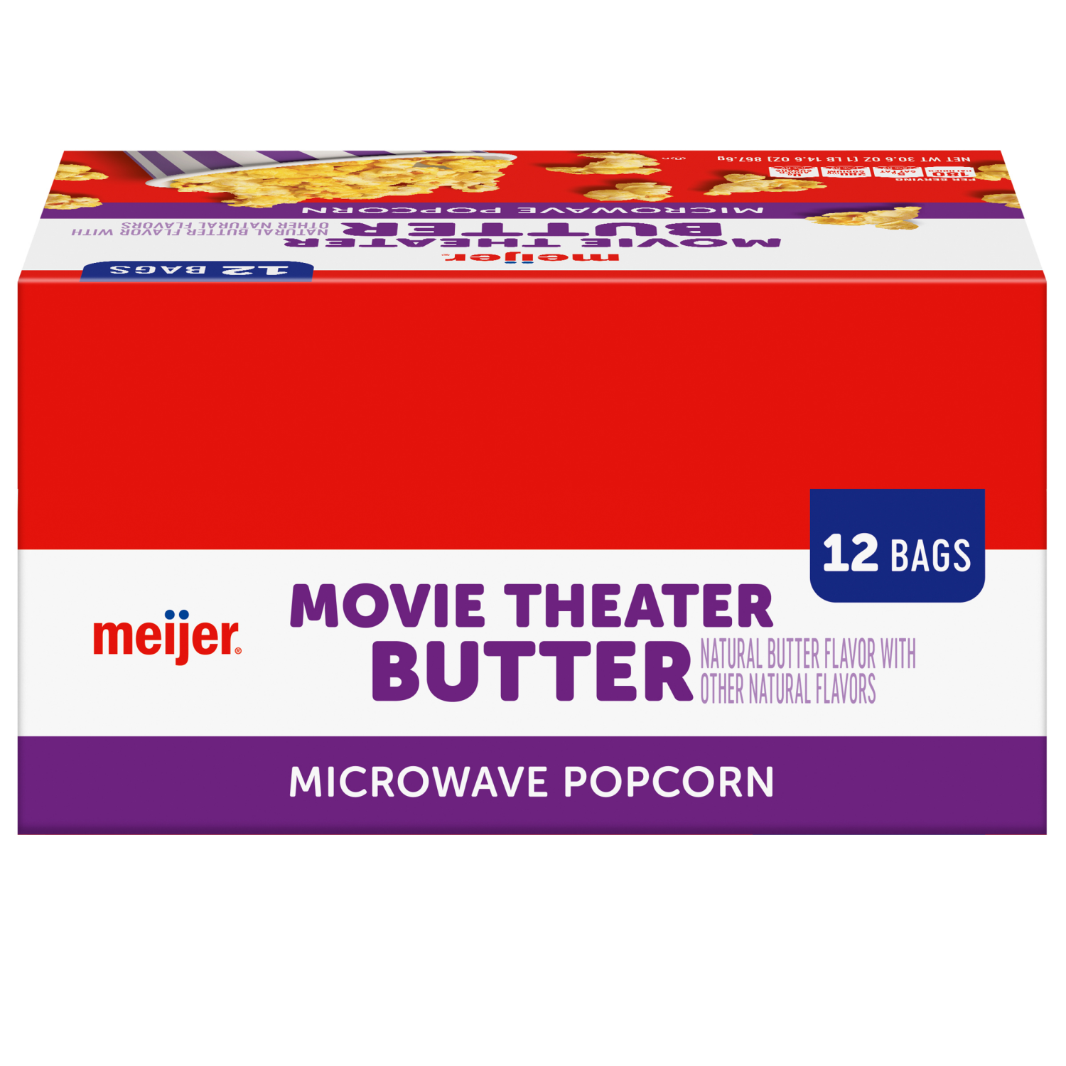 slide 5 of 5, Meijer Movie Theater Butter Microwave Popcorn, 12 ct; 30.6 oz