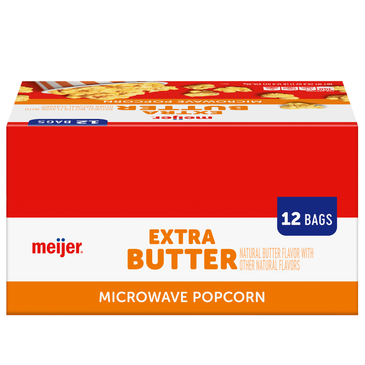 slide 5 of 5, Meijer Extra Butter Microwave Popcorn, 28.8 oz