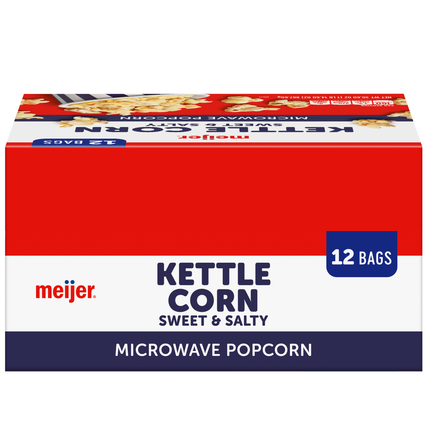 slide 5 of 5, Meijer Kettle Microwave Popcorn, 12 ct, 30.6 oz