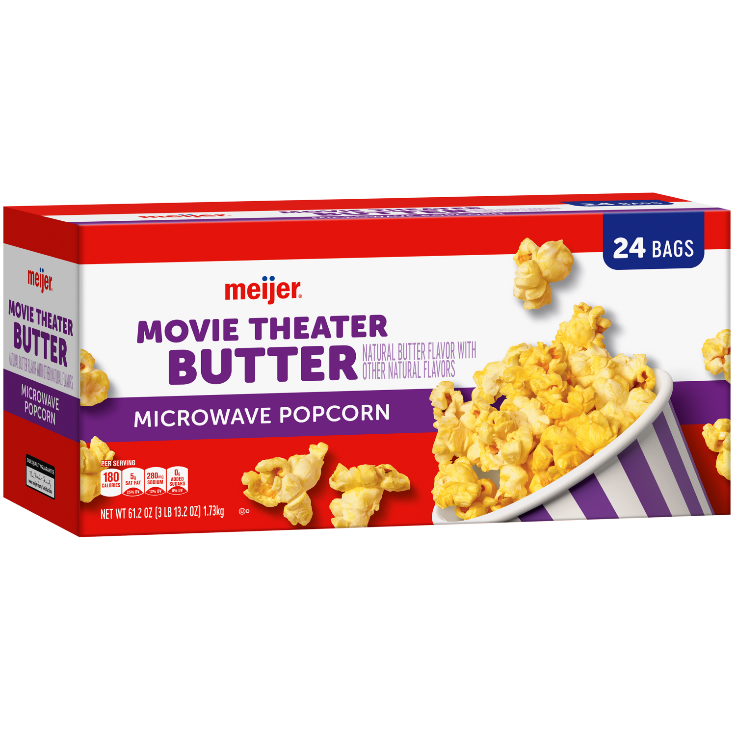 slide 4 of 5, Meijer Movie Theater Butter Microwave Popcorn., 24 ct, 61.2 oz