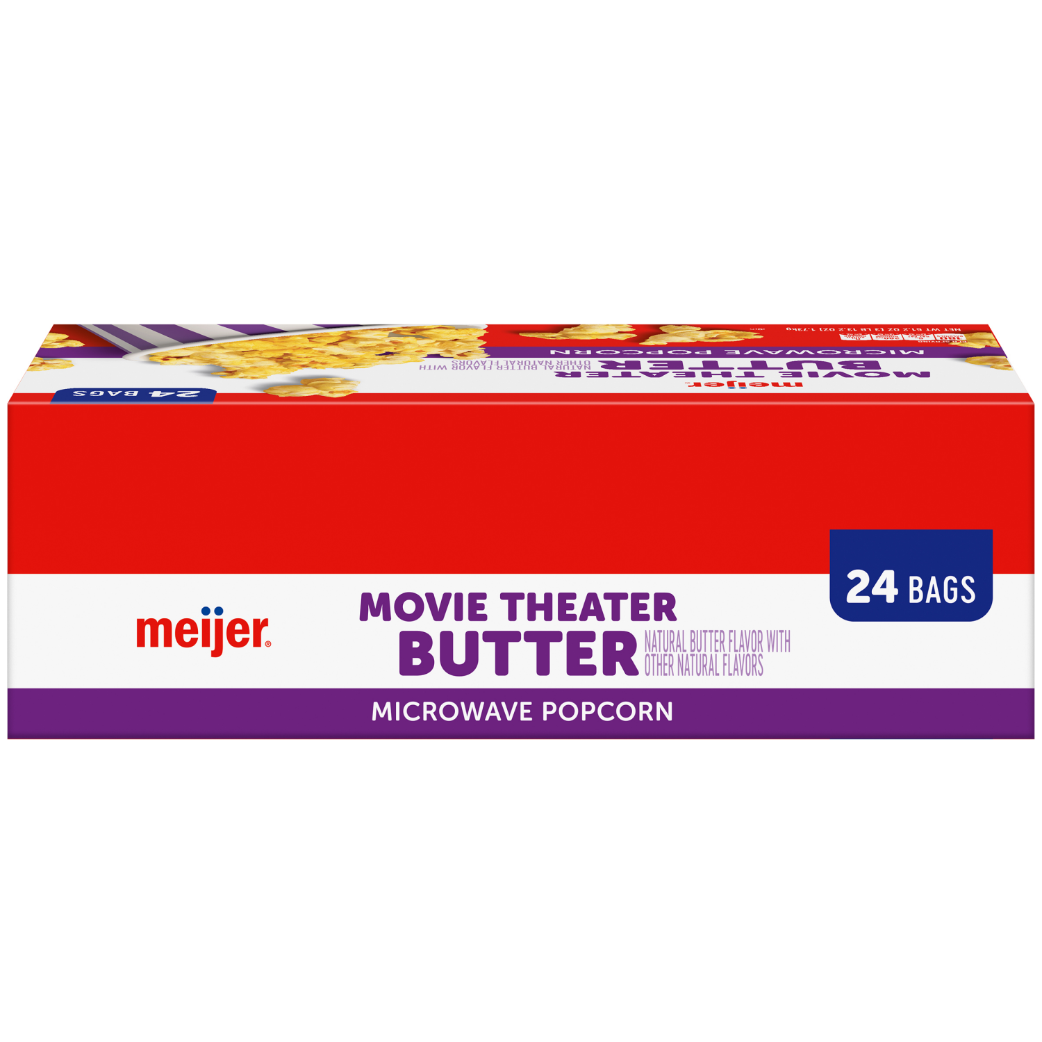 slide 5 of 5, Meijer Movie Theater Butter Microwave Popcorn., 24 ct, 61.2 oz