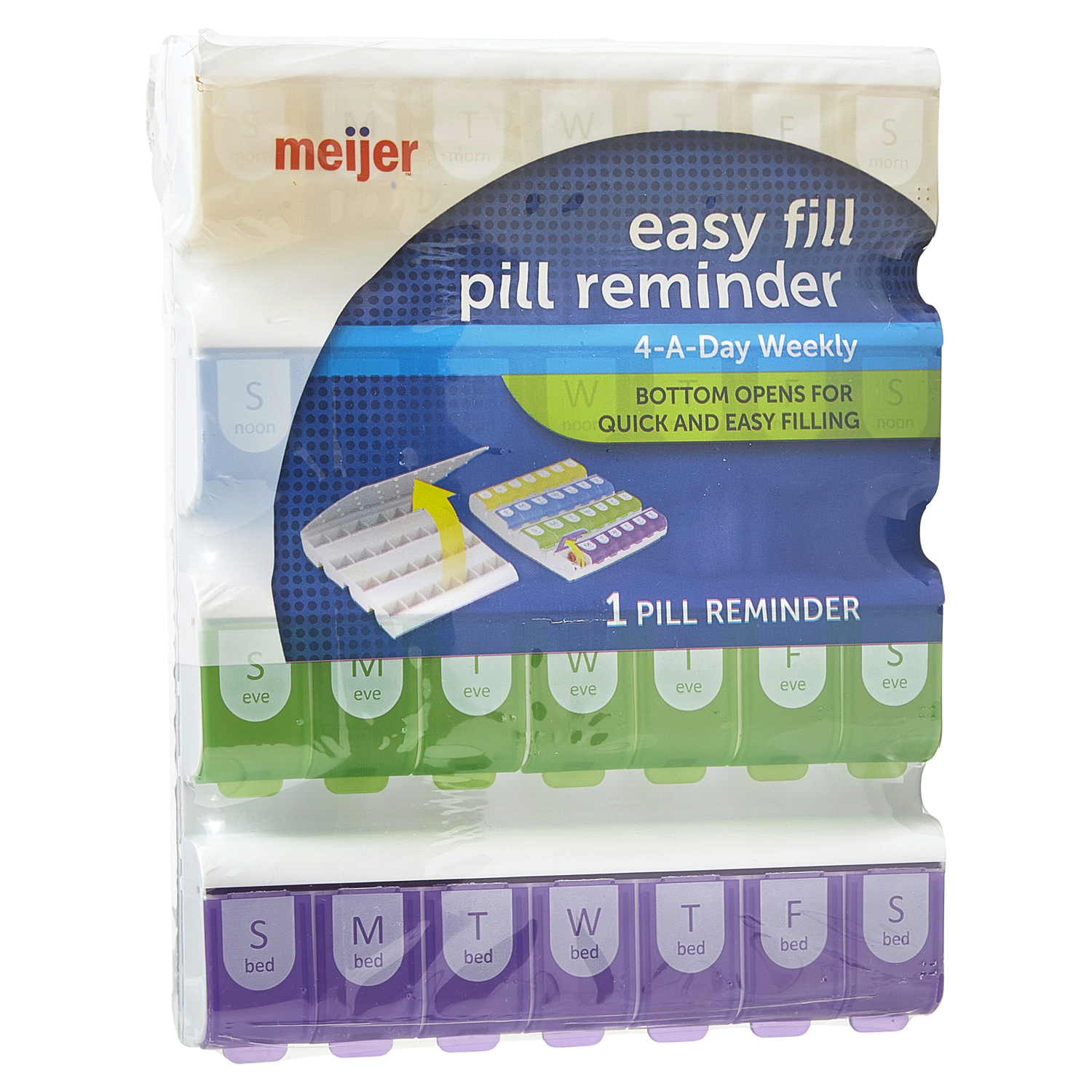 slide 4 of 5, Meijer Easy Fill Medtime Organizer, 1 ct