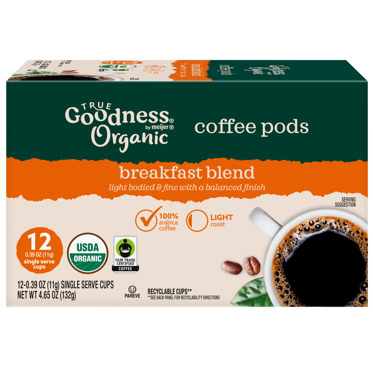 slide 2 of 8, True Goodness Org Coffee Pod Breakfast B- 12 ct, 12 ct