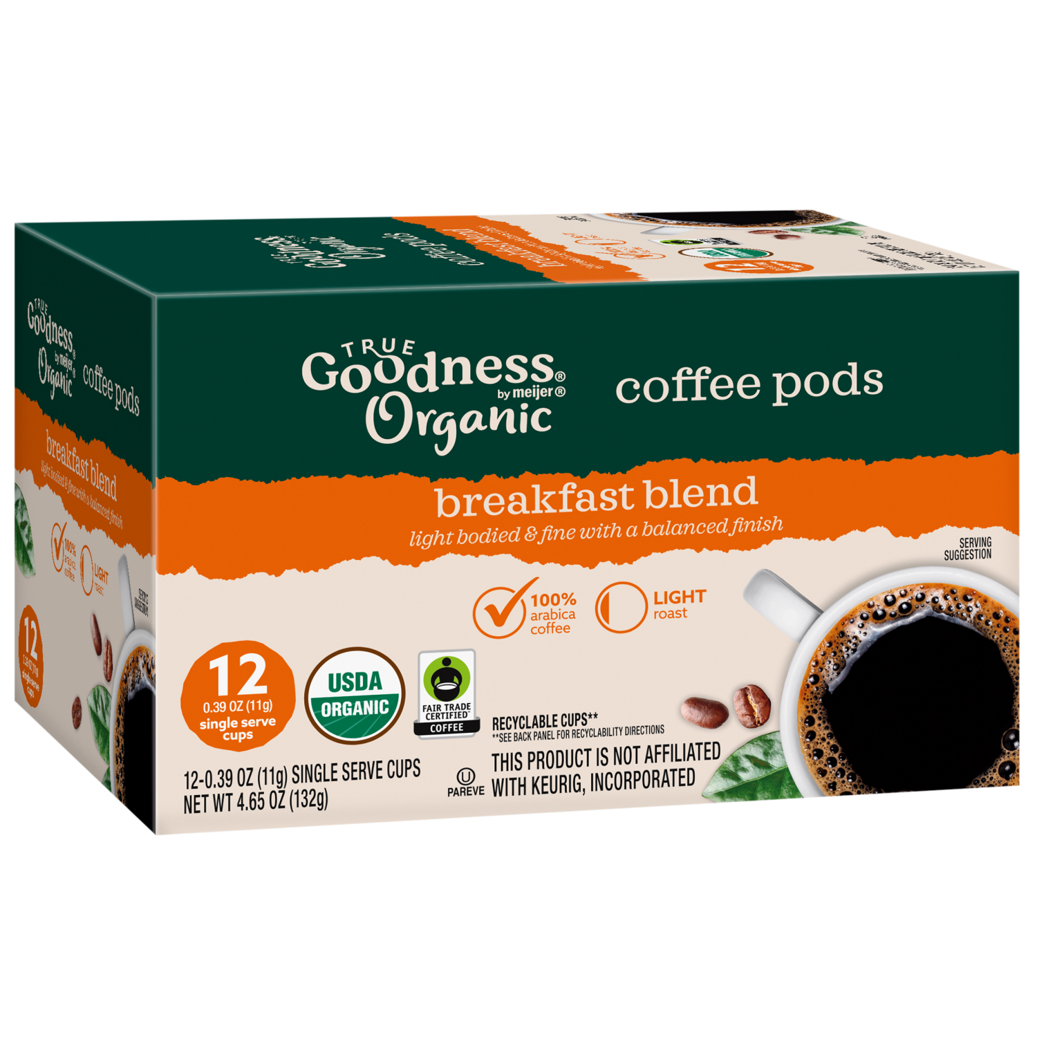 slide 6 of 8, True Goodness Org Coffee Pod Breakfast B- 12 ct, 12 ct