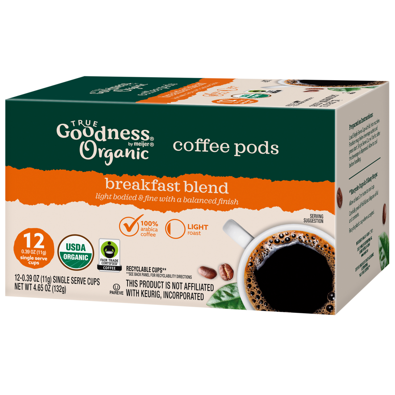 slide 7 of 8, True Goodness Org Coffee Pod Breakfast B- 12 ct, 12 ct