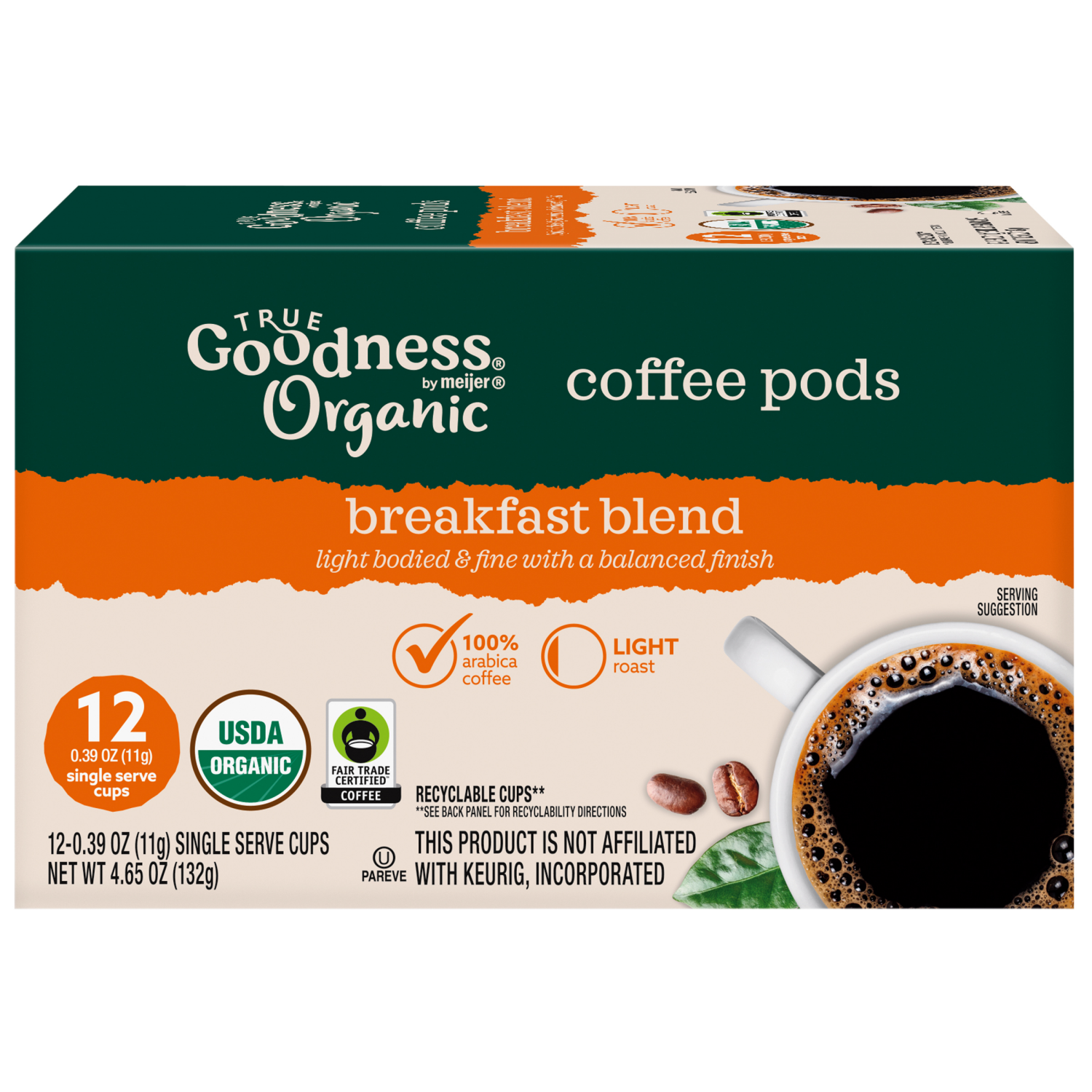 slide 1 of 8, True Goodness Org Coffee Pod Breakfast B- 12 ct, 12 ct