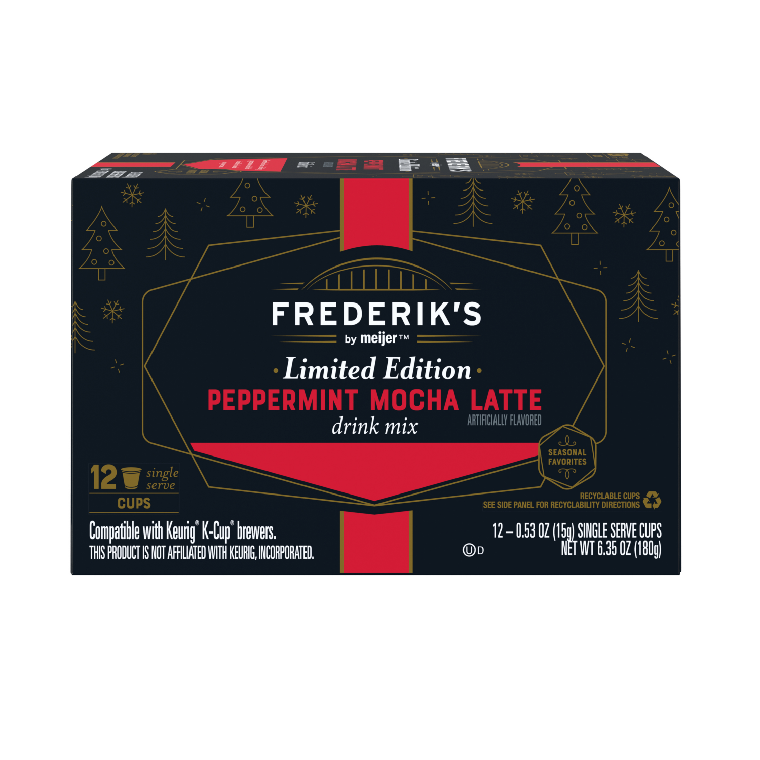 slide 2 of 8, FREDERIKS BY MEIJER Frederiks by Meijer Peppermint Mocha Seasonal Coffee Pods, 12 ct