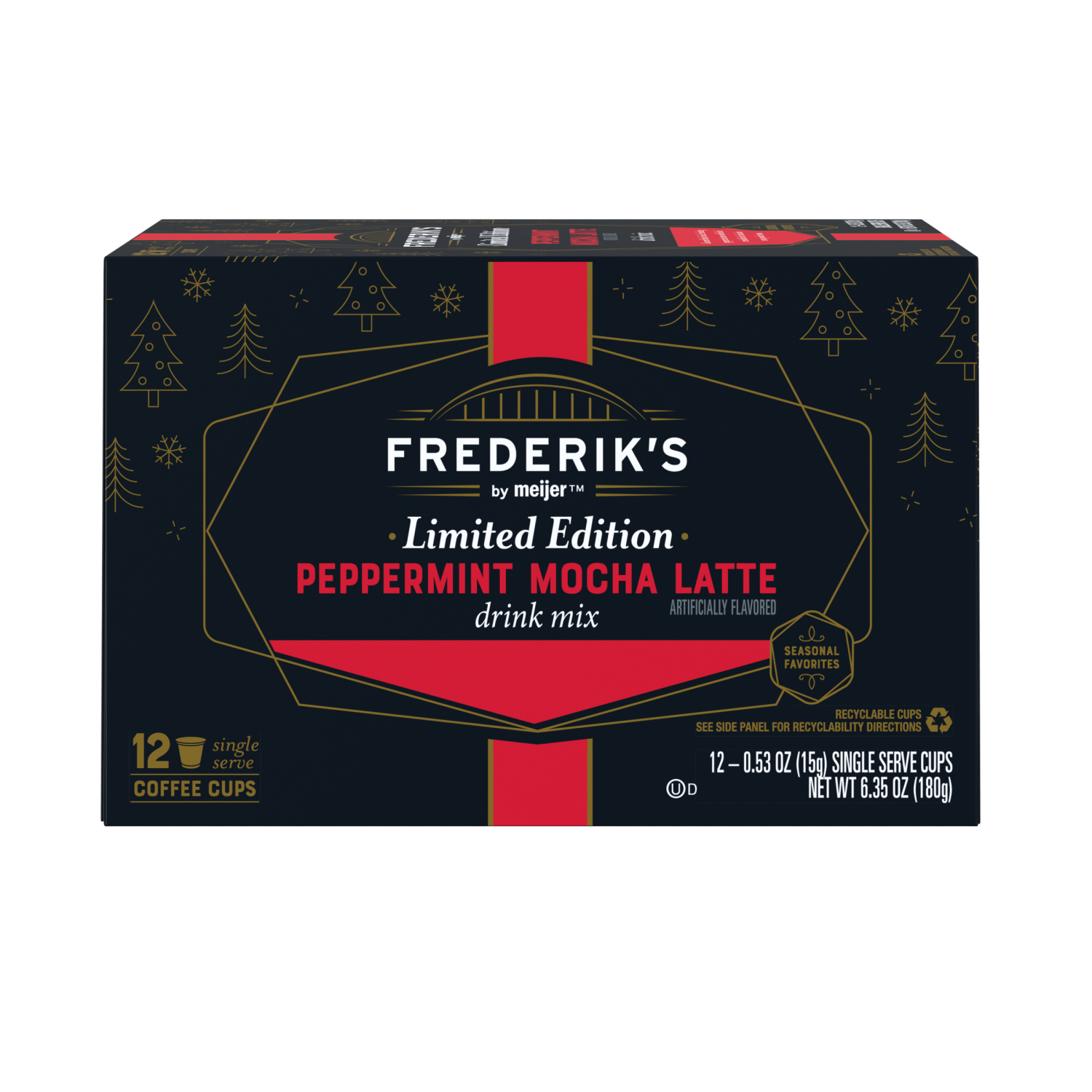 slide 1 of 8, FREDERIKS BY MEIJER Frederiks by Meijer Peppermint Mocha Seasonal Coffee Pods, 12 ct