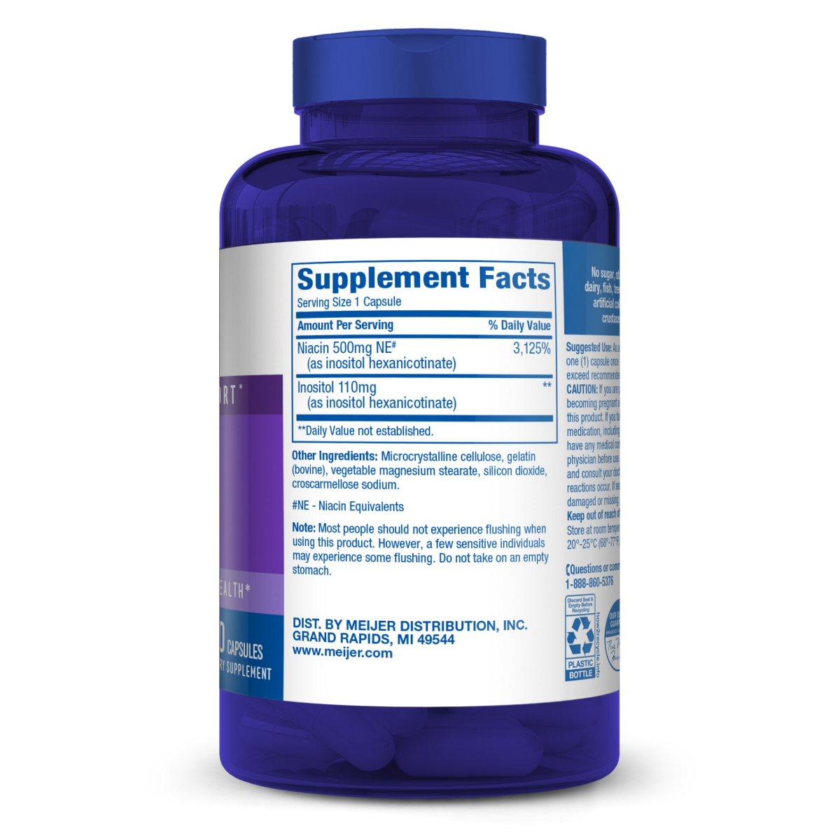 slide 2 of 2, Meijer Wellness Meijer Niacin Flush Free Capsules, 60 ct; 500 mg