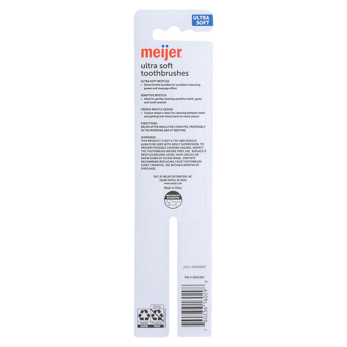 slide 5 of 5, Meijer Ultra Soft Toothbrush, 2 ct