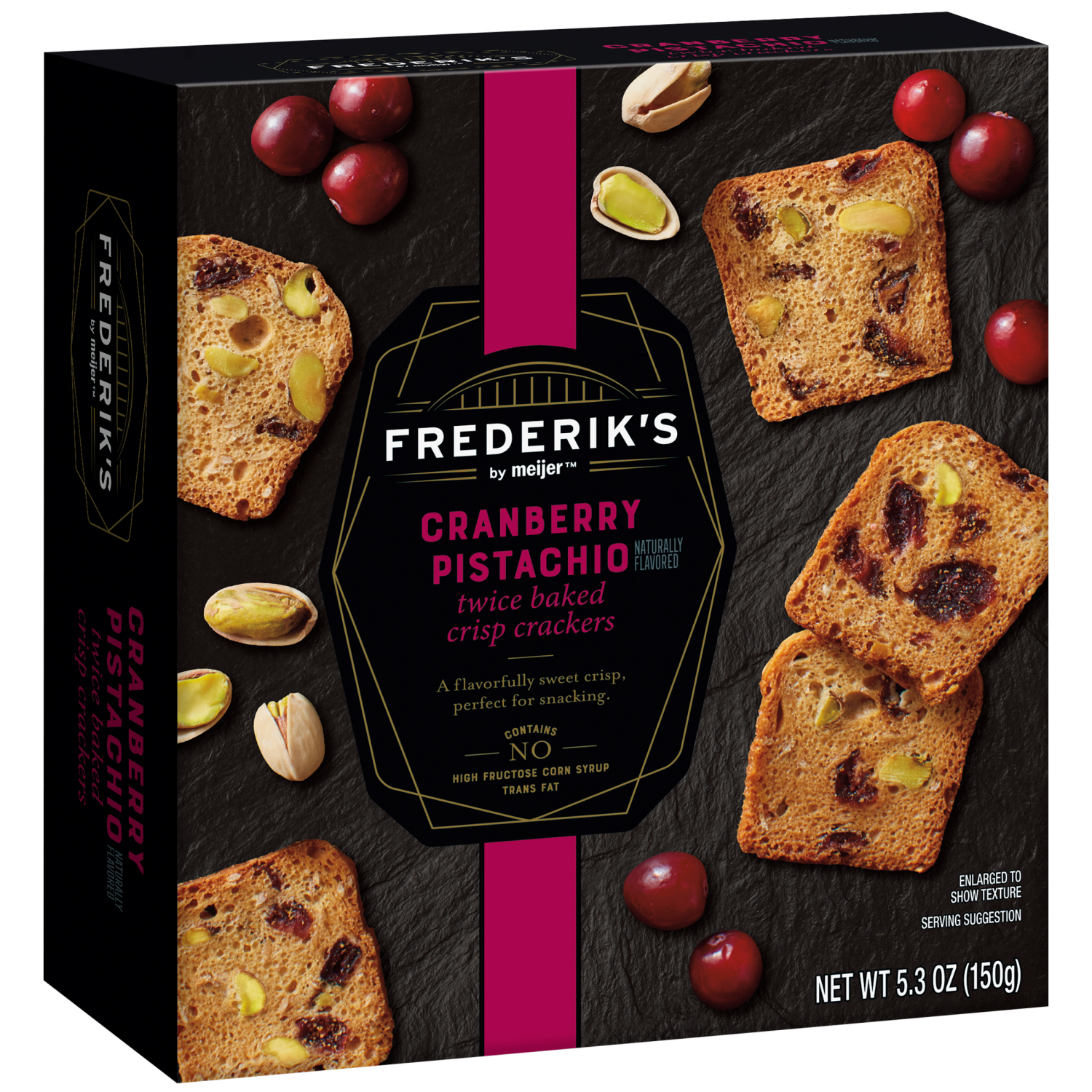 slide 6 of 8, Meijer Twice Baked Crisps, Cranberry Pistachio, 5.3 oz