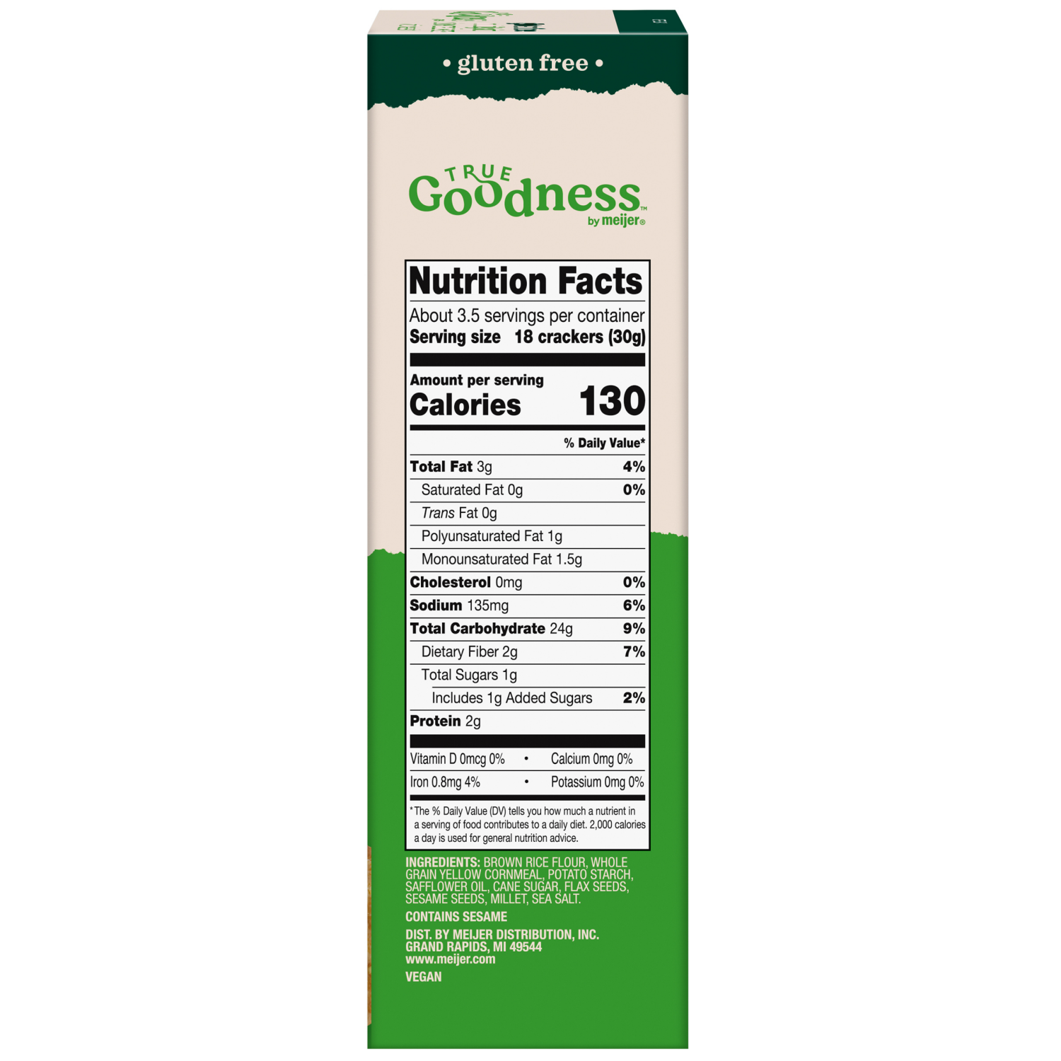 slide 3 of 5, True Goodness Multigrain Rice Crackers, Gluten Free 3.5oz, 3.5 oz