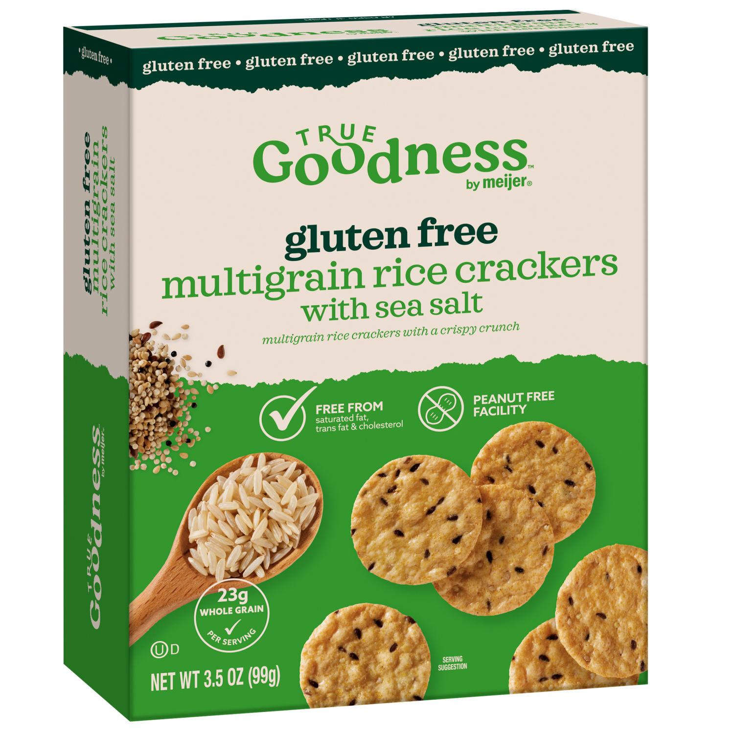 slide 4 of 5, True Goodness Multigrain Rice Crackers, Gluten Free 3.5oz, 3.5 oz