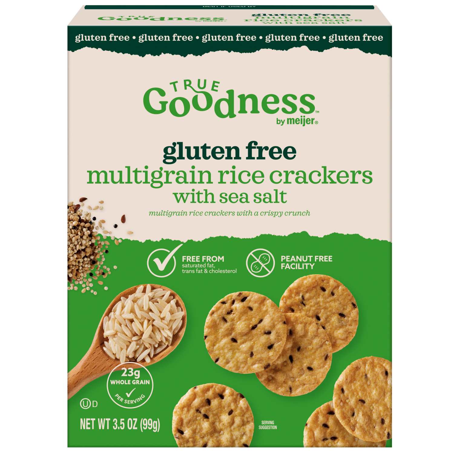 slide 1 of 5, True Goodness Multigrain Rice Crackers, Gluten Free 3.5oz, 3.5 oz