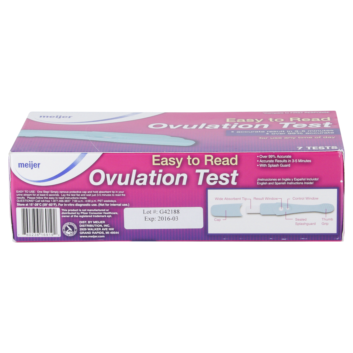 slide 2 of 6, Meijer Ovulation Test, 7 ct