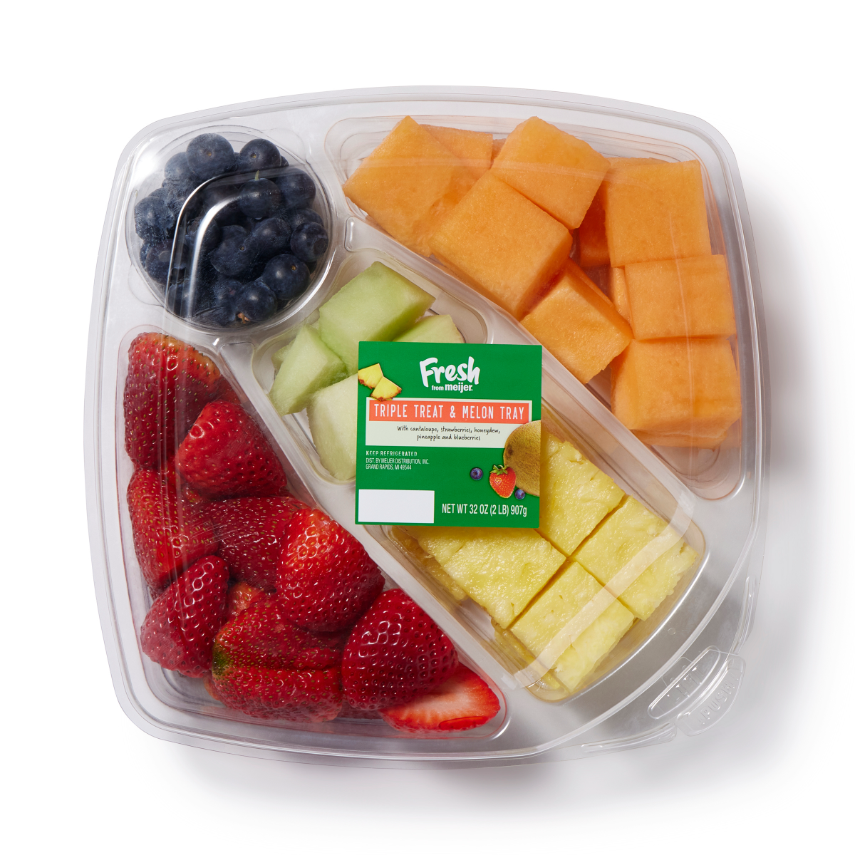 slide 1 of 9, Fresh from Meijer Triple Treat & Melon Tray, 32 oz, 32 oz