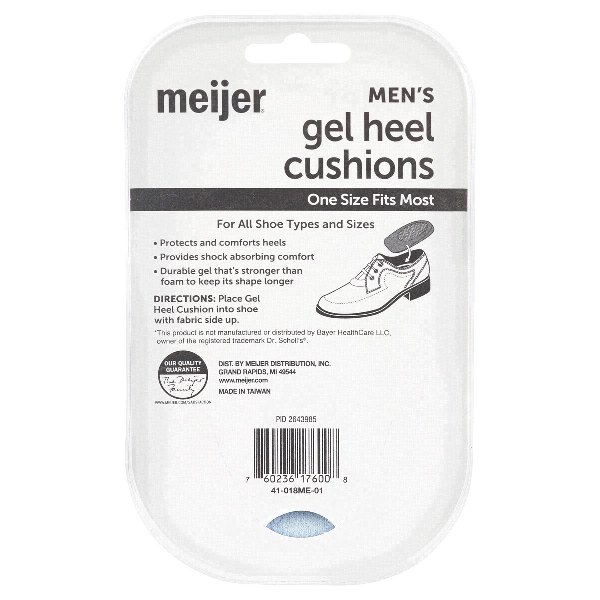slide 2 of 2, Meijer Gel Heel Cushions - Men's, 1 Pair, 1 ct
