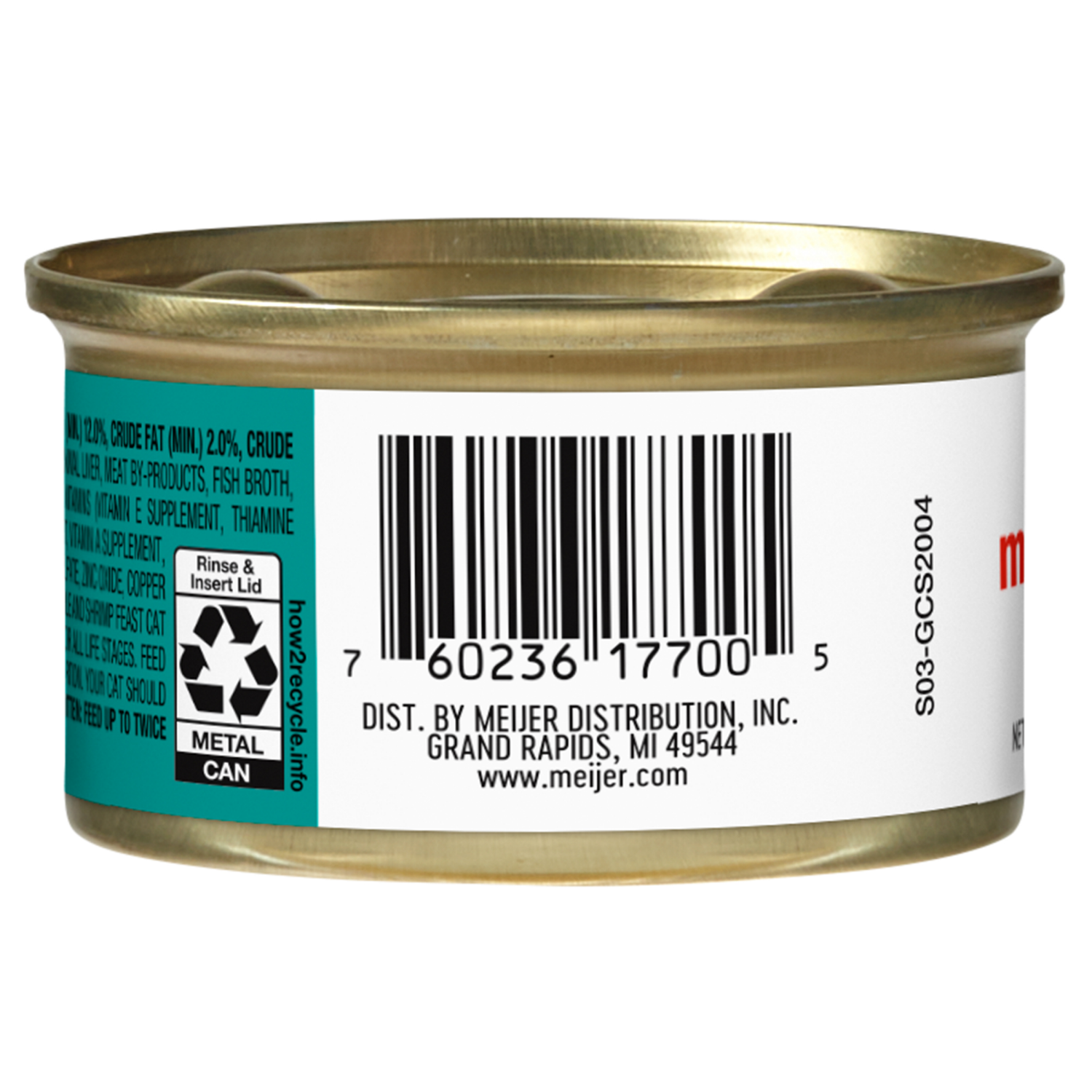 slide 2 of 3, Meijer Gourmet Pate' Cod, Sole And Shrimp Feast Cat Food, 3 oz