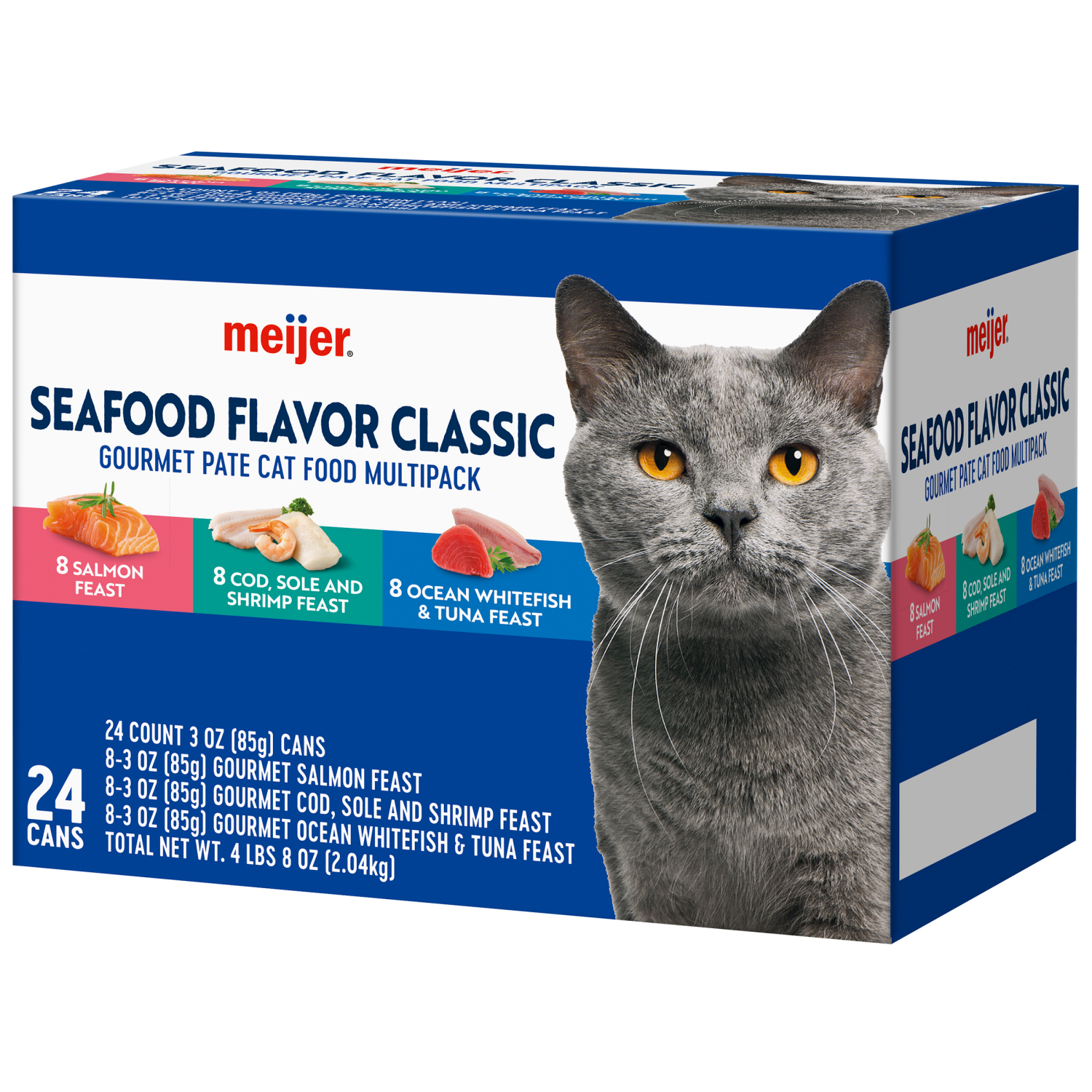 slide 7 of 8, Meijer Gourmet Seafood Pate' Variety Pack Wet Cat Food, 24 ct; 3 oz