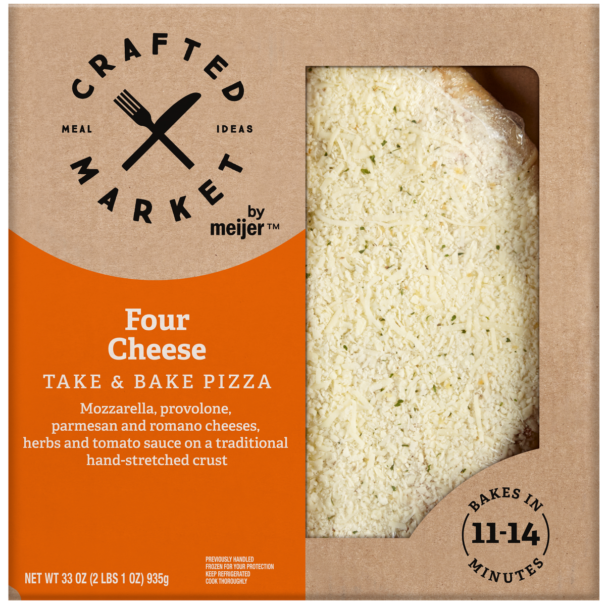 slide 1 of 5, Crafted Market by Meijer Four Cheese Pizza, 33 oz, 33 oz