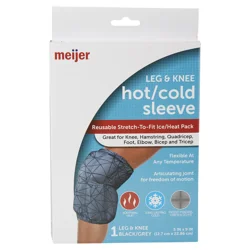 Meijer Leg & Knee Hot/Cold Sleeve, Black/Grey