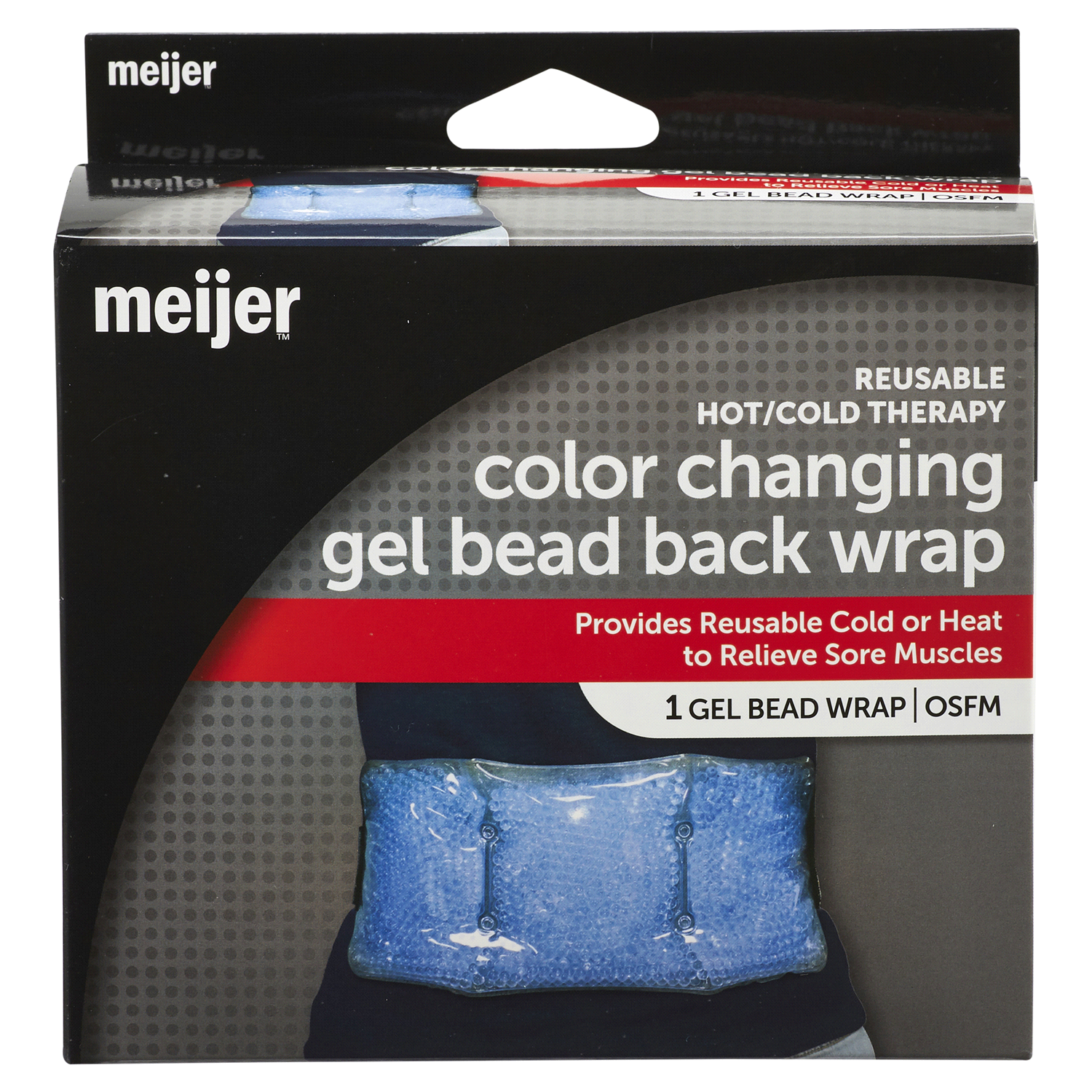 slide 1 of 2, Meijer Hot Or Cold Gel Bead Back Wrap, 1 ct