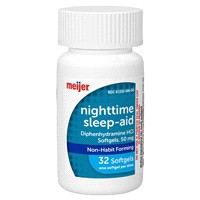 slide 7 of 29, Meijer Nighttime Sleep-Aid Softgels, Diphenhydramine HCl, 32 ct; 50 mg